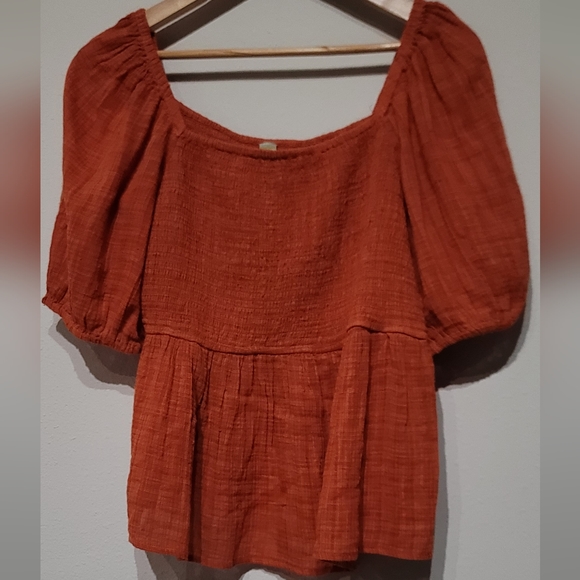 Bailey Long Sleeve Smocked Peplum Top